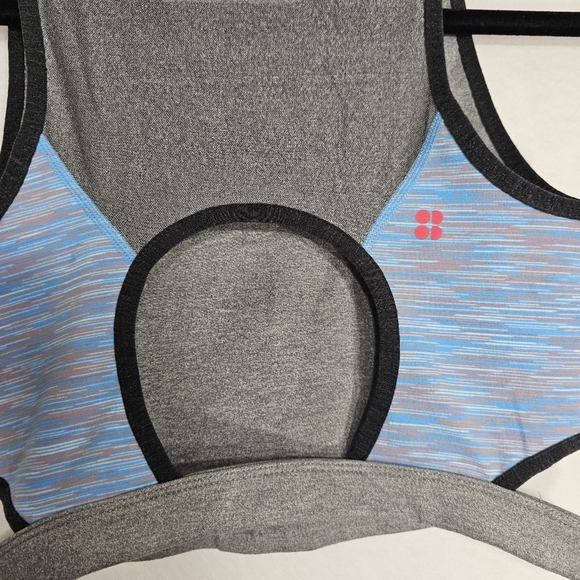SWEATY BETTY Blue Grey Reversible Cut Out Cropped Sleeveless Crop Top Medium - Picture 9 of 13